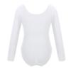 ACSUSS Kids Girls Basic Long Sleeves Athletic Leotard Ballet Dance Gymnastics Solid Dress Bodysuit Dancewear White 12 Years view 4