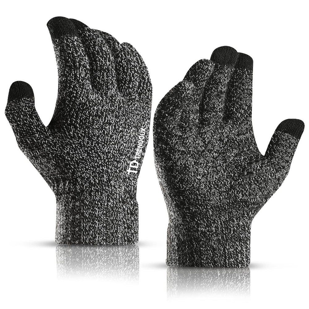 TRENDOUX Winter Gloves for Men Women - Upgraded Touch Screen Cold Weather Thermal Warm Knit Glove for Running Driving Hiking