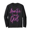 Auntie says Girl Pink Shirt Cute Gender Reveal Long Sleeve view 1