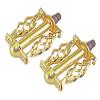 Gold Twisted Bike Pedals with Cage 1/2". Works on 1 Piece cranks. Sold as a Pair. Bike Part for Cruiser, BMX, Lowrider, Trike, Bicycle Parts view 1