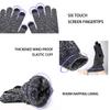TRENDOUX Winter Gloves, Knit Touch Screen Glove Men Women Texting Smartphone Driving - Anti-Slip - Elastic Cuff - Thermal Soft Wool Lining - Hands Warm in Cold Weather - Black White - M view 3