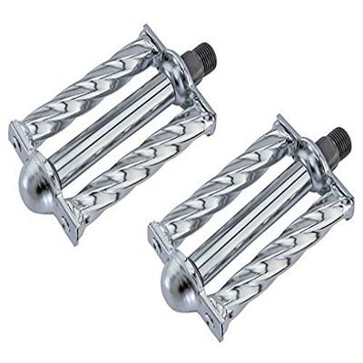 Lowrider Chrome Square Twisted Bike Pedals 9/16". Works on 3 Piece cranks. Sold as a Pair. Bike Part for Some Beach Cruiser, Track Bike, Fixie Bikes, Bicycle Parts