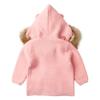 Infant Baby Boys Girls Knitted Cardigan Coat Fall Winter Clothes 0-2 Years Old,Toddler Fur Collar Hooded Warm Top (0-6 Months, Pink) view 2