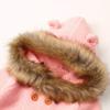 Infant Baby Boys Girls Knitted Cardigan Coat Fall Winter Clothes 0-2 Years Old,Toddler Fur Collar Hooded Warm Top (0-6 Months, Pink) view 4