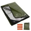 RedSwing Insulated Tarp, Multipurpose Emergency Thermal Tarps, Waterproof All Weather Heavy Duty Heat Reflective Survival Blanket for Camping Hiking, Green view 1