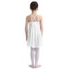 ACSUSS Kids Girls Camisole Ballet Tutu Dress Leotard Gymnastics Dance Bodysuit High Low Chiffon Skirt Dance Costume White 7-8 view 2