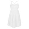 ACSUSS Kids Girls Camisole Ballet Tutu Dress Leotard Gymnastics Dance Bodysuit High Low Chiffon Skirt Dance Costume White 7-8 view 4