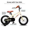 JOYSTAR 12 Inch Kids Bike for 2 3 4 Years Boys Girls Gifts Bikes Child Toddler Bicycle with Training Wheels BMX Style 85% Assembled Beige view 2