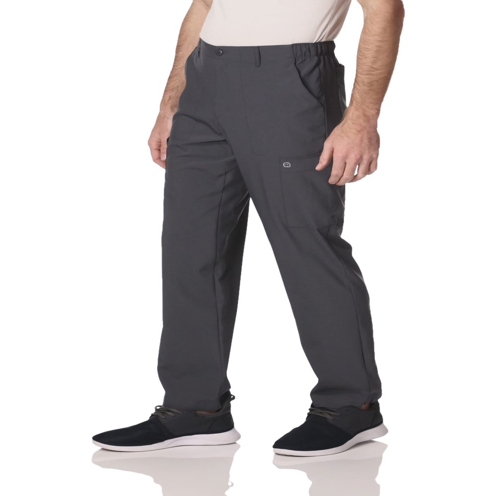 WonderWink W123 Mens Flat-Front Cargo Pant Pewter, X Small