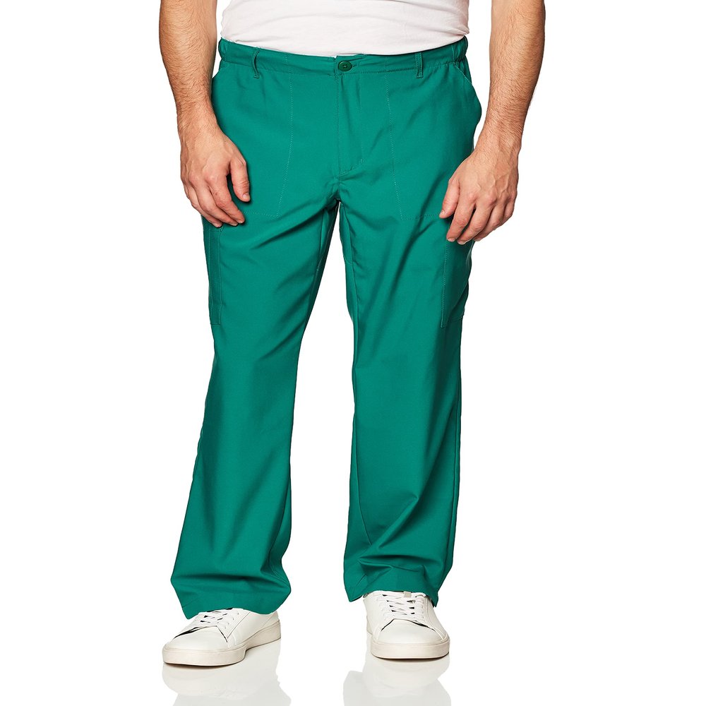 WonderWink W123 Mens Flat-Front Cargo Pant  Hunter, Large