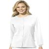 WonderWink W123 Womens Crew Neck Warm-Up Jacket  White, Small view 1