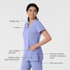 Wink Scrubs for Women, W123, Classic V-Neck Tops with 2 Pockets Ceil Blue view 2