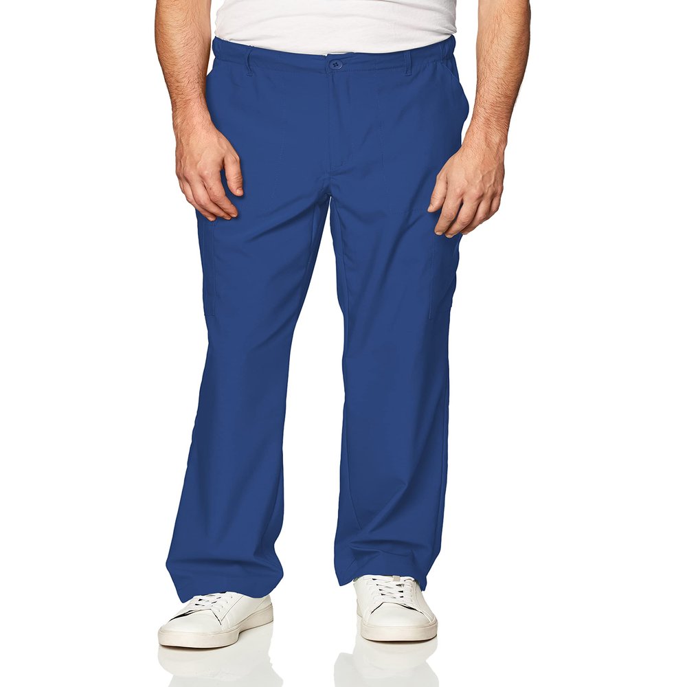 WonderWink W123 Mens Flat-Front Cargo Pant  Galaxy Blue, 2X