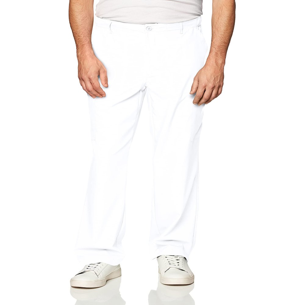 WonderWink Men's Petite-Plus-Size Men's Cargo Pocket Pant Pants, White, 3-XLarge/Short