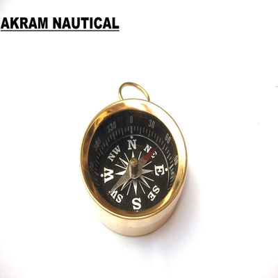 Akram nautical - Antique Brass Compass Keychain Marine Nautical Key Ring Compass Gift Item
