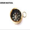 Akram nautical - Antique Brass Compass Keychain Marine Nautical Key Ring Compass Gift Item view 4