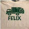 Personalized Boys Girls Kids Custom Trash Truck Shirt Toddler Garbage Tshirt White view 3
