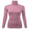 FASHIONOLIC Womens Premium Long Sleeve Turtleneck Lightweight Pullover Top Sweater (CLLT002) Mauve 1X view 1