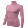 FASHIONOLIC Womens Premium Long Sleeve Turtleneck Lightweight Pullover Top Sweater (CLLT002) Mauve 1X view 2