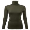 FASHIONOLIC Womens Premium Long Sleeve Turtleneck Lightweight Pullover Top Sweater (CLLT002) DK.Olive 2X view 1