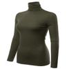 FASHIONOLIC Womens Premium Long Sleeve Turtleneck Lightweight Pullover Top Sweater (CLLT002) DK.Olive 2X view 2