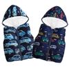Baby Toddler Boys Girls Waistcoat Fall Winter Warm Jacket 2-6 Years Old,Kid Cartoon Car Print Hooded Zipper Coat (3-4 Years Old, Navy) view 2