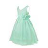 ACSUSS Kids Flower Girls Elegant Sleeveless V-Neck Wedding Bridesmaid Flower Dress Formal Chiffon Dress Ball Gown Turquoise 10 view 3