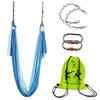 Aerial Yoga Hammock Aerial Pilates Silk Yoga Swing Set include Carabiners daisy Chain, Pose Guide 5.5 yards Set (Blue Sea Color) view 1