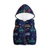 Baby Toddler Boys Girls Waistcoat Fall Winter Warm Jacket 2-6 Years Old,Kid Cartoon Car Print Hooded Zipper Coat (5-6 Years Old, Dark Blue) view 1