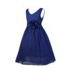 ACSUSS Kids Flower Girls Elegant Sleeveless V-Neck Wedding Bridesmaid Flower Dress Formal Chiffon Dress Ball Gown Navy Blue 6 view 3