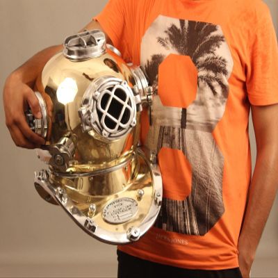 Mahira Nautical Vintage Morse U.S Navy Diving Divers Helmet Mark V Solid Brass & Aluminum DG108 A