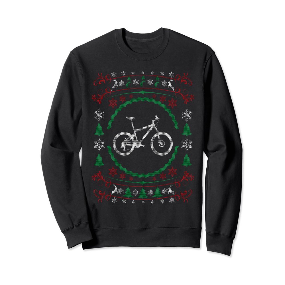 Cool Ugly Christmas Style Mountain Bike Sweatshirt