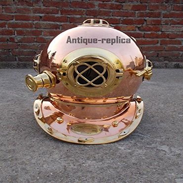Mahira Nautical Solid Brass Diving Divers Helmet Scuba Vintage US Navy Mark IV Full Size 18" B