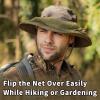 Comhats Net Fly Fishing Hat Summer Sun UV Exploring Men Nylon Bucket Hiking Boating Gardening Veil Hats Army Green view 4