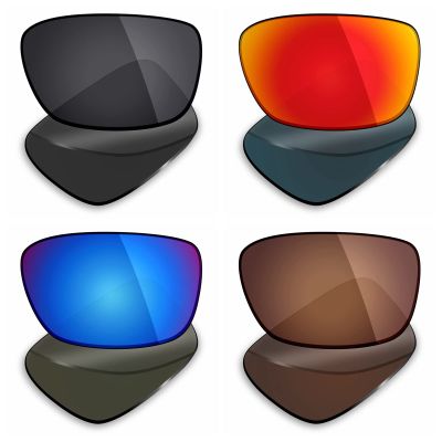 Mryok 4 Pair Polarized Replacement Lenses for Oakley Drop Point Sunglass - Stealth Black/Fire Red/Ice Blue/Bronze Brown