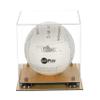 Better Display Cases Clear Acrylic Volleyball Display Case with Silver Riser and Wood Base (A027-CSRWF) view 2