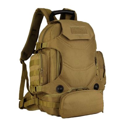 UNISTRENGH 40L Waterproof Tactical Military MOLLE Assault Backpack Pack 3 Way Modular Attachments Large Bag Rucksack with Patch Sport Outdoor Gear For Hunting Cycling Camping Trekking, Coyote Brown