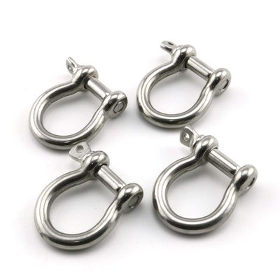 Lind Kitchen 4pcs 1/4 Inch Stainless Steel Bow Shackle Screw Pin Anchor Shackle Hardware Rigging Outdoor Tools for Survival Rope Paracord Camping Bracelet Bow Buckle M6