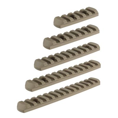 Aecktech Polymer Rail Sections,5-Slot 7-Slot 9-Slot 11-Slot 13-Slot Lightweight Rail Section with 10 Nuts Screws|1 Pcs Wrench - 5 Pieces (Tan)