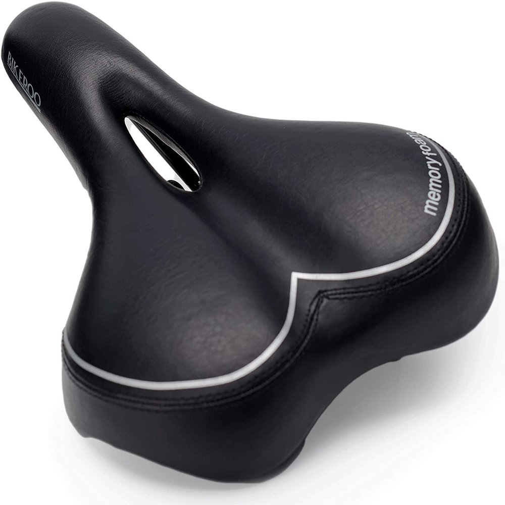 Bikeroo Narrow Nose Road Bike Saddle - Chafe Rub Reduction for Comfort, Flexibility for Street Riding Commuting Stationary Bike Exercise - 7" Wide