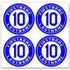 Custom Baseball Bat Decal Set - Player Name and Number Design Bat Knob Sticker (Royal Blue) view 1