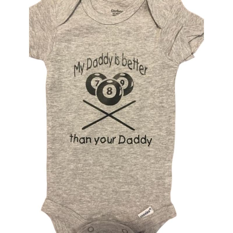 crawl walk shoot pool player custom baby onesie infant one piece billiards eight ball bodysuit