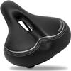 Bikeroo Extra Wide Replacement Saddle - Fits Indoor & Outdoor Bicycles - Steel Spring & Elastomer Suspension - Center Cutout - Memory Foam - Hybrid view 1
