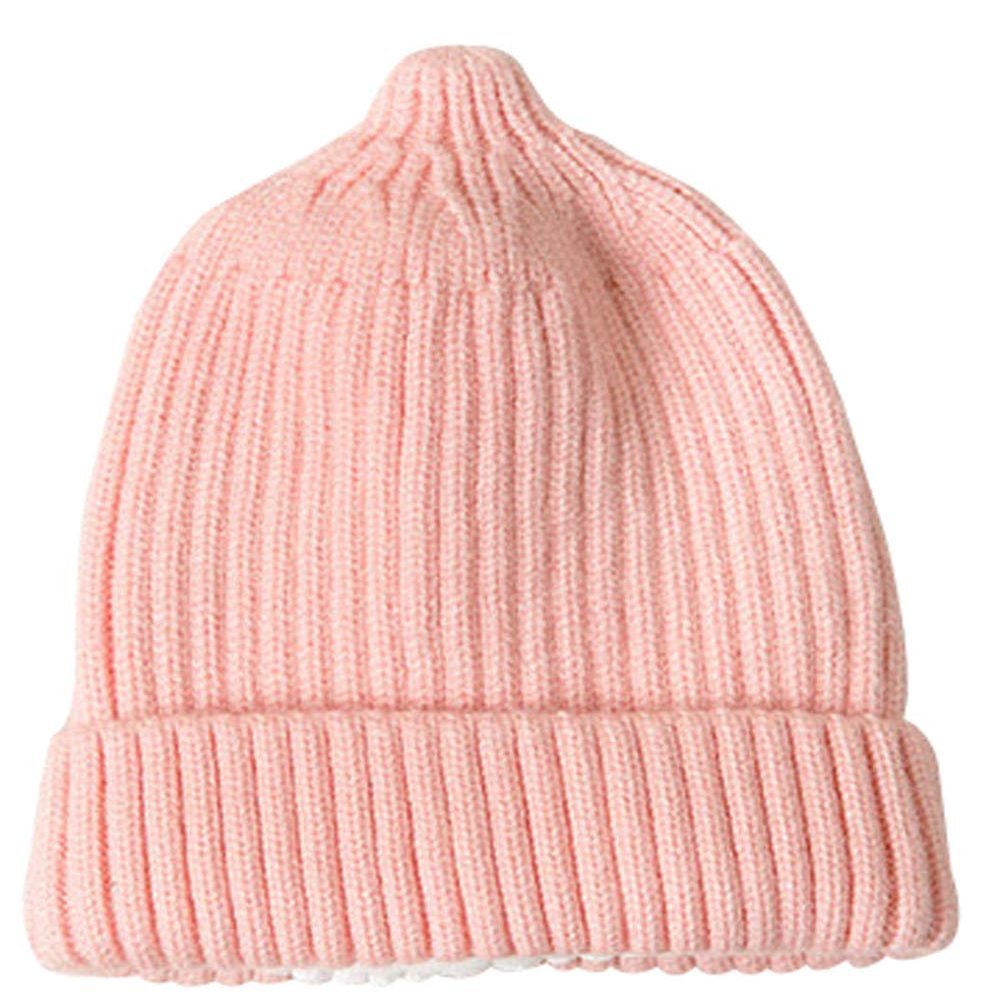 Ding Dong Baby Boy Girl Winter Knitted Solid Hat(Pink)