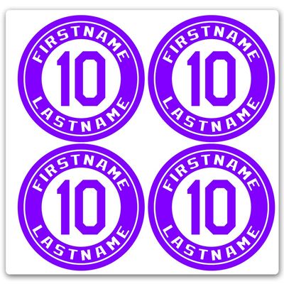 Custom Baseball Bat Decal Set - Player Name and Number Design Bat Knob Sticker (Purple)