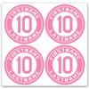 Custom Baseball Bat Decal Set - Player Name and Number Design Bat Knob Sticker (Pink) view 1