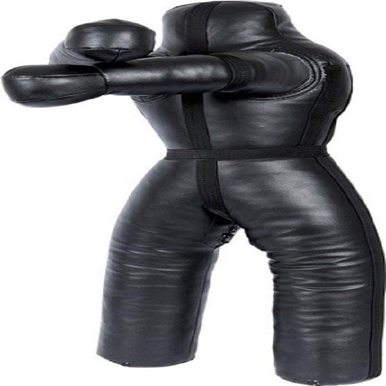 LEATHERAY MMA Martial Arts Brazilian Grappling Dummy Jiu Jitsu Punching Bag Black-Unfilled
