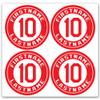 Custom Baseball Bat Decal Set - Player Name and Number Design Bat Knob Sticker (Red) view 1