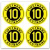 Custom Baseball Bat Decal Set - Player Name and Number Design Bat Knob Sticker (Yellow and Black) view 1