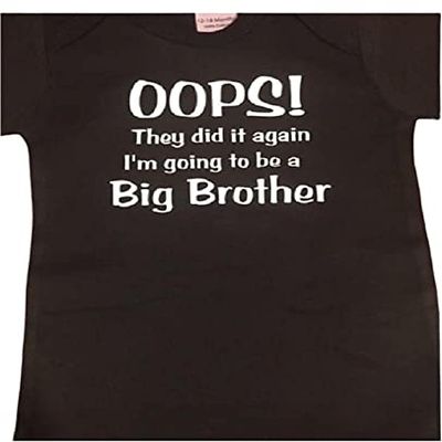 Funny New Big Brother Boys Kids Youth Toddler Shirt Baby Announcement White